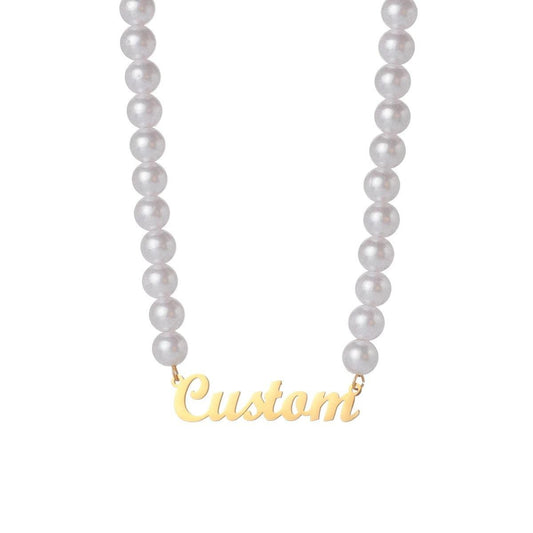 Custom Name Pearl Necklace - Nur Glo
